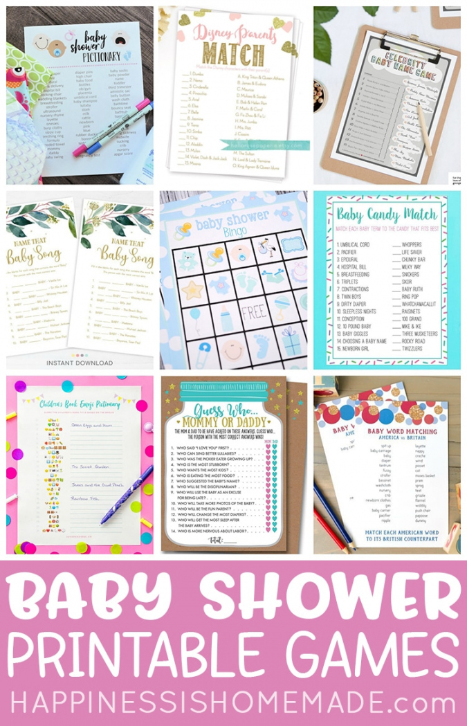 Free Printable Baby Shower Games - Printable - + Printable Baby Shower Games - Happiness is Homemade