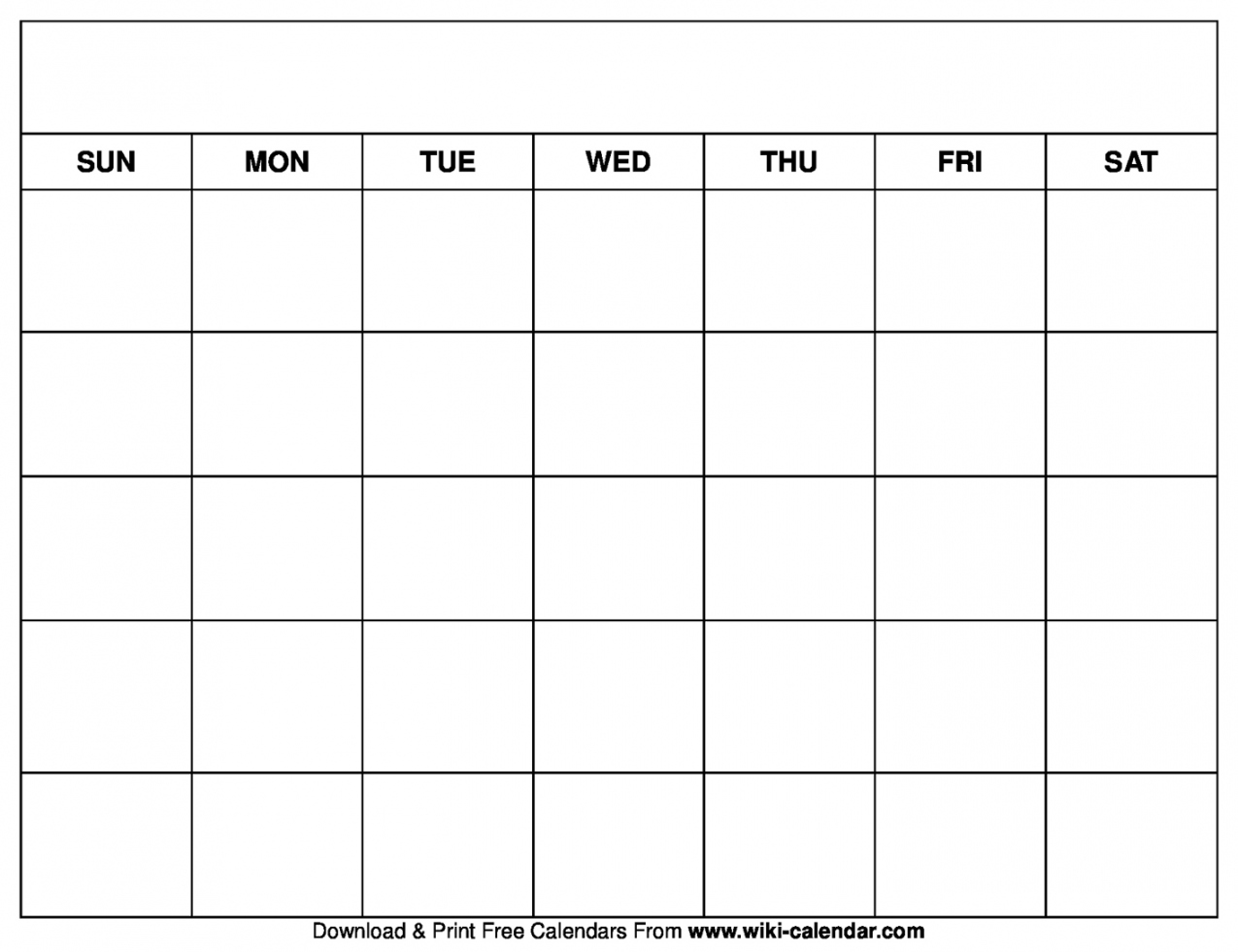 Free Blank Printable Monthly Calendar - Printable - Printable Blank Calendar Templates - Wiki Calendar