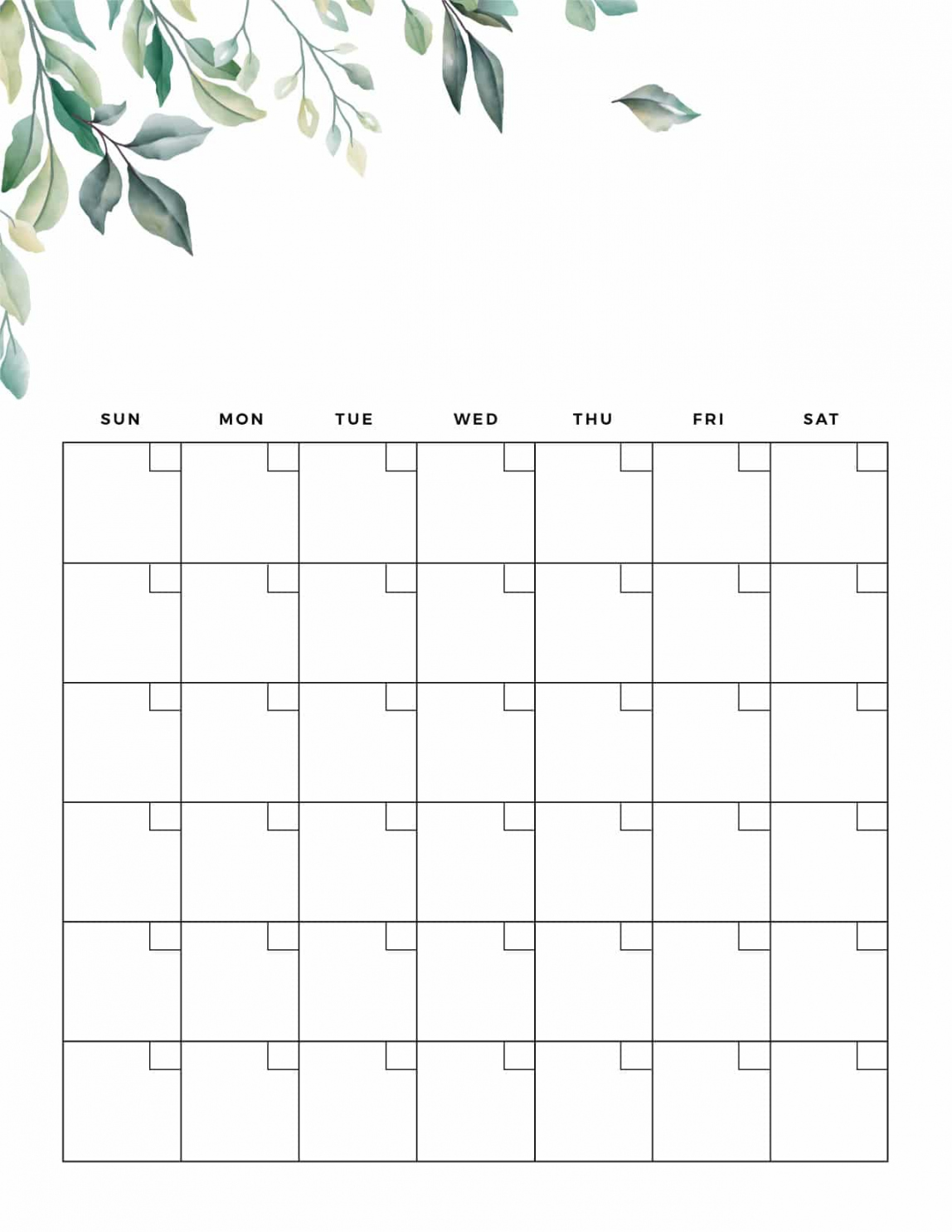 Free Printable Cute Blank Calendar - Printable - Printable Blank Calendar Templates - World of Printables