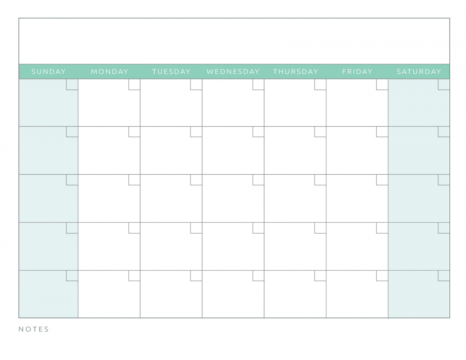 Free Blank Printable Monthly Calendar - Printable - Printable Blank Calendar Templates - World of Printables