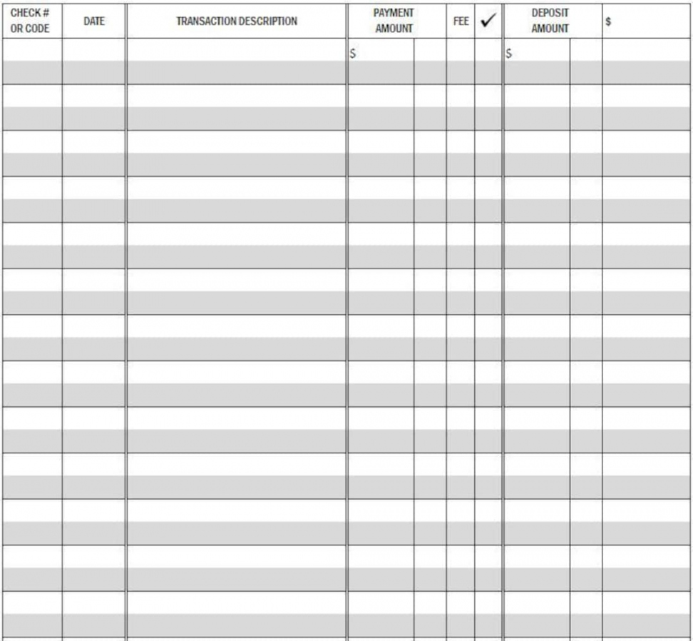 Free Printable Checkbook Register - Printable - Printable Checkbook Register PDF File Prints on  / X  - Etsy New  Zealand