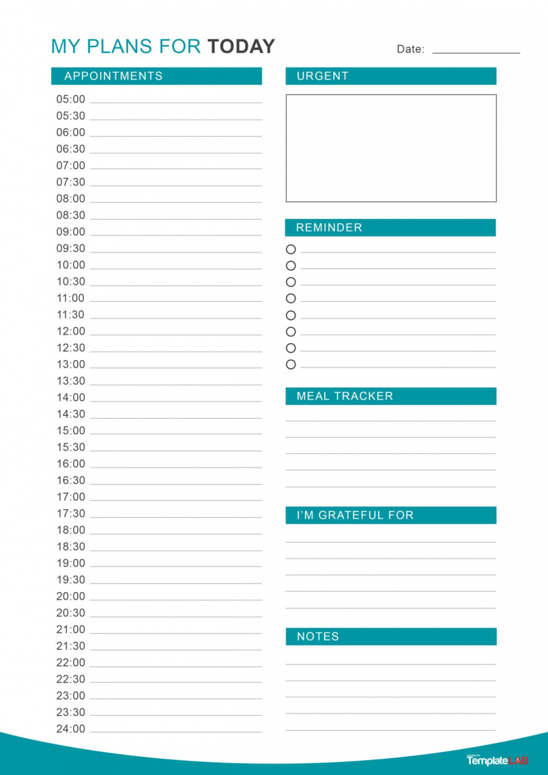 Free Printable Daily Schedule - Printable -  Printable Daily Planner Templates (FREE in Word/Excel/PDF)