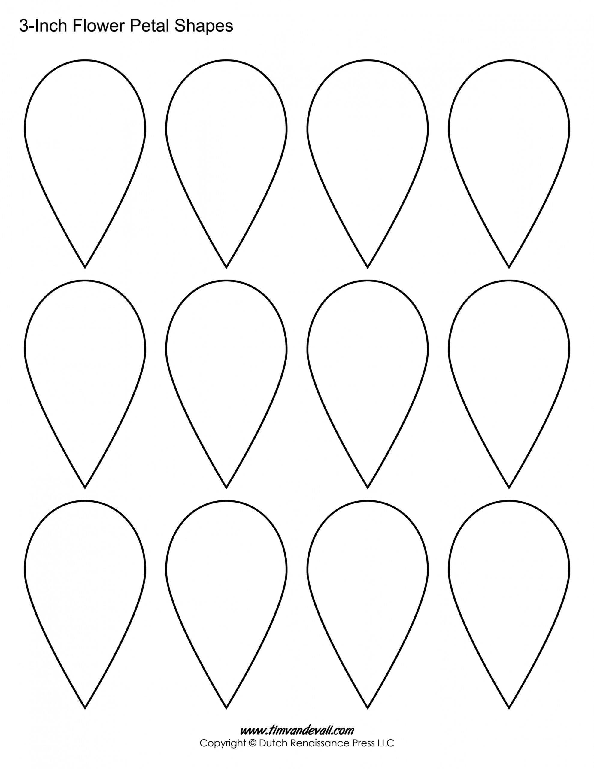 Cut Out Printable Free Paper Flower Petal Templates - Printable - Printable Flower Petal Templates for Making Paper Flowers