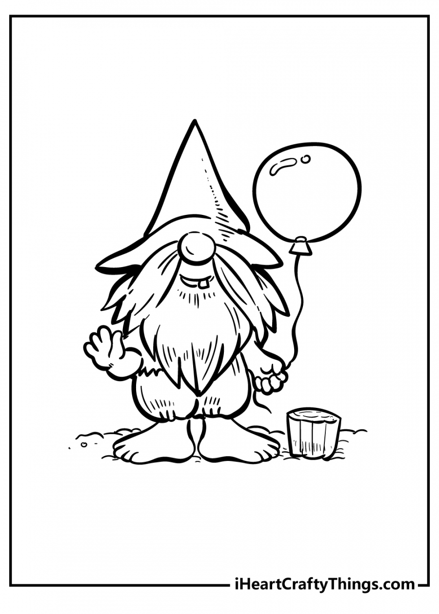 Free Printable Gnome Coloring Pages - Printable - Printable Gnomes Coloring Pages (Updated )