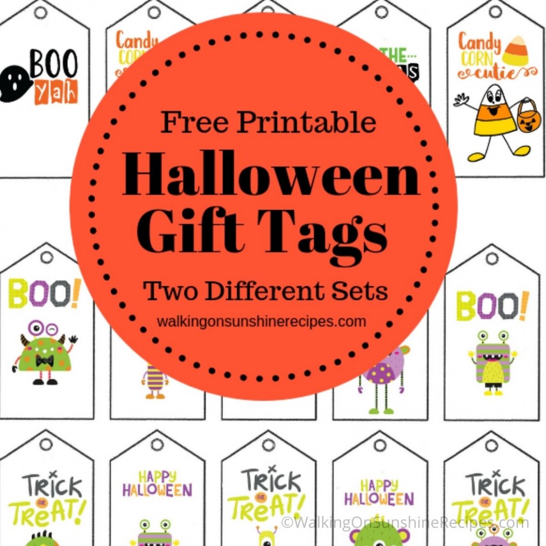 Free Printable Halloween Gift Tags - Printable - Printable Halloween Gift Tags - Walking On Sunshine Recipes