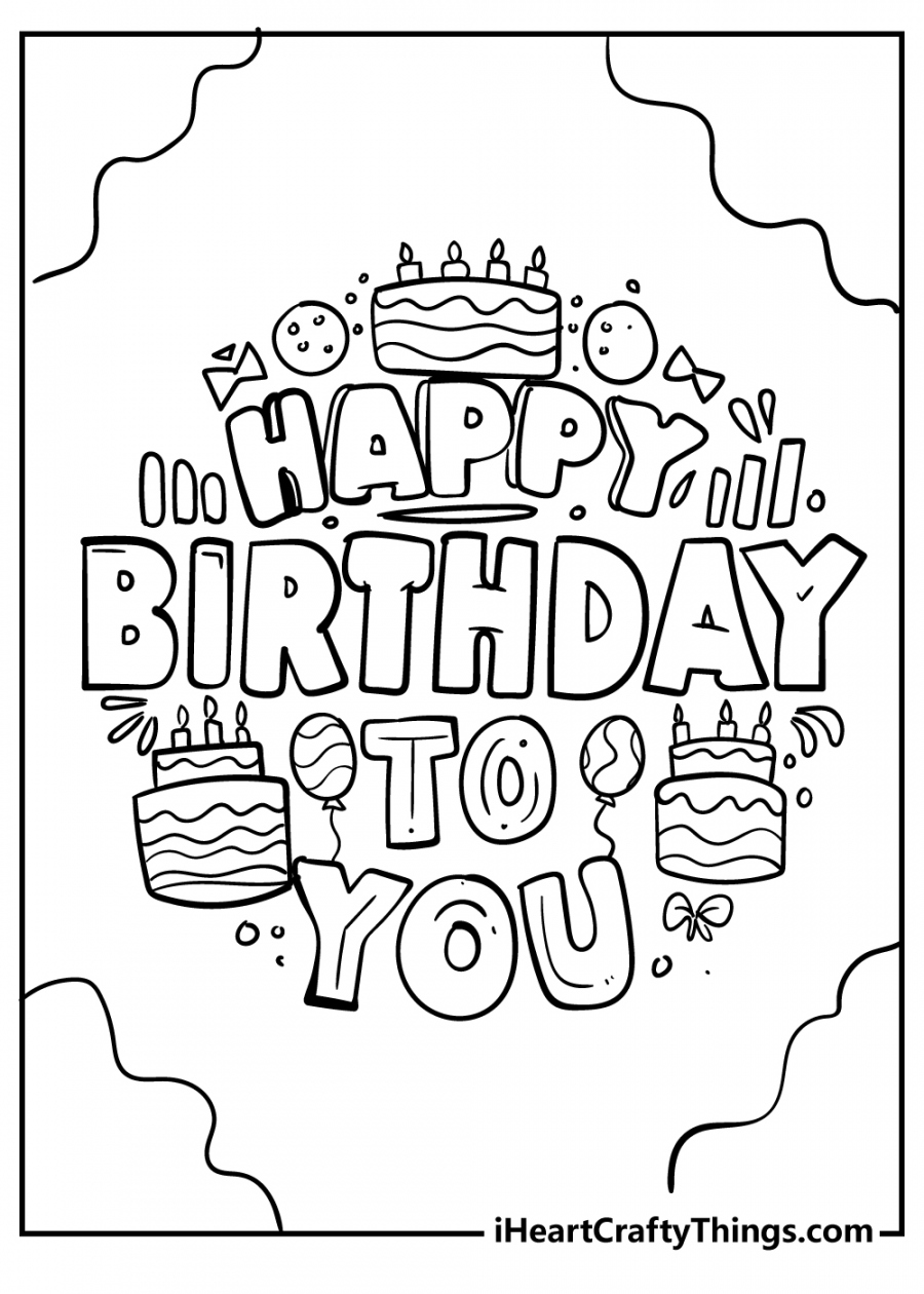 Free Happy Birthday Coloring Pages Printable - Printable - Printable Happy Birthday Coloring Pages (Updated )