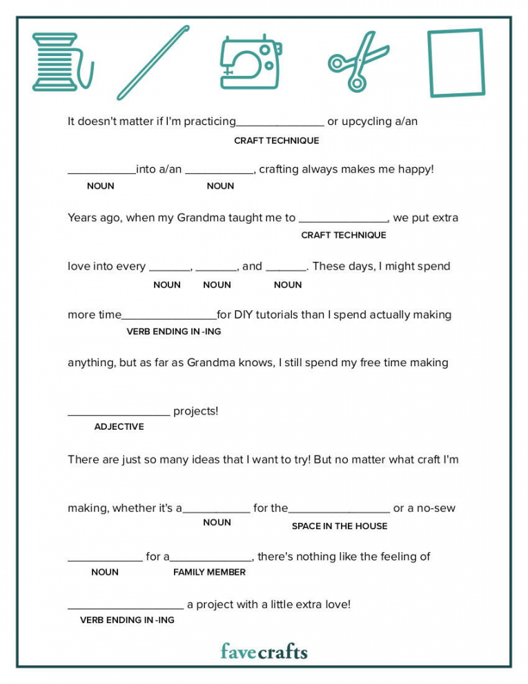 Printable Free Mad Libs - Printable - Printable Mad Libs for Crafters  FaveCrafts