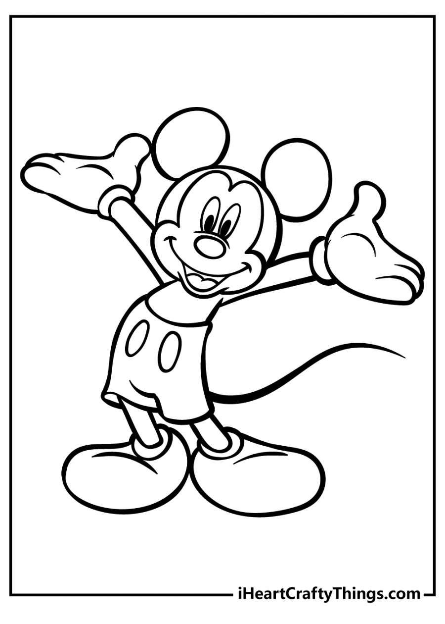 Mickey Mouse Coloring Pages Free Printable - Printable - Printable Mickey Mouse Coloring Pages (Updated )