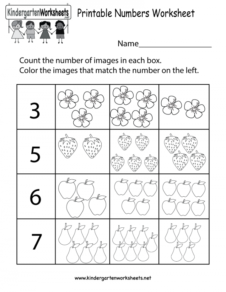 Printable Kindergarten Worksheets Free - Printable - Printable Numbers Worksheet - Free Kindergarten Math Worksheet for