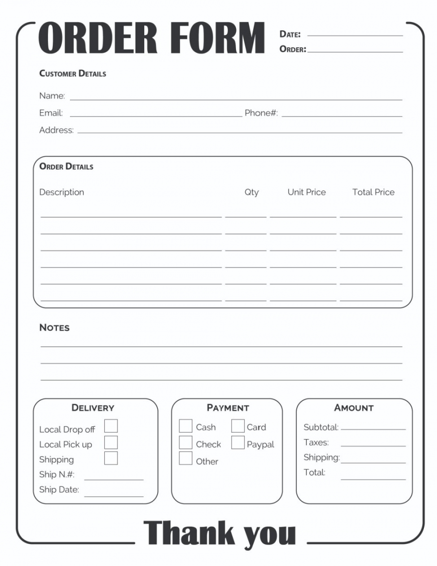 Small Business Free Printable Order Forms - Printable - Printable Order Form Template ( Options) - Freebie Finding Mom