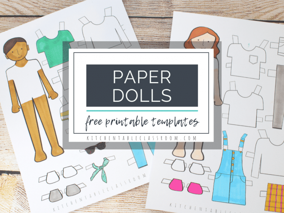 Free Printable Paper Dolls - Printable - Printable Paper Doll Templates- Color and Play - The Kitchen Table