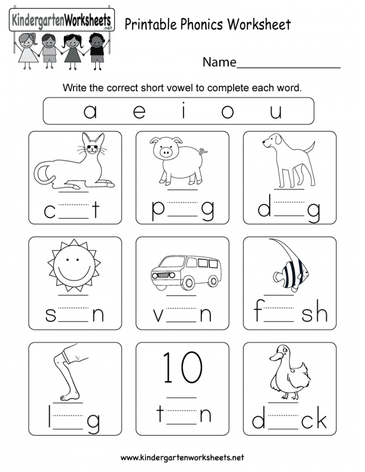 Free Kindergarten Worksheets Printable - Printable - Printable Phonics Worksheet - Free Kindergarten English Worksheet