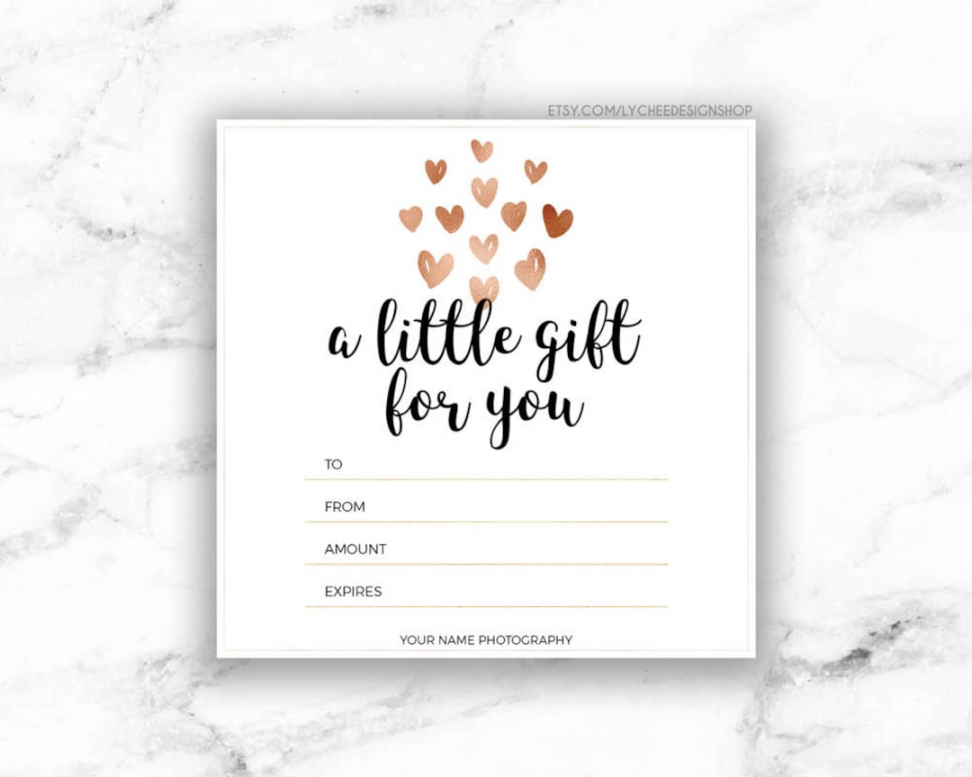 Gift Certificate Templates Free Printable - Printable - Printable Rose Gold Hearts Gift Certificate template - Etsy Nederland