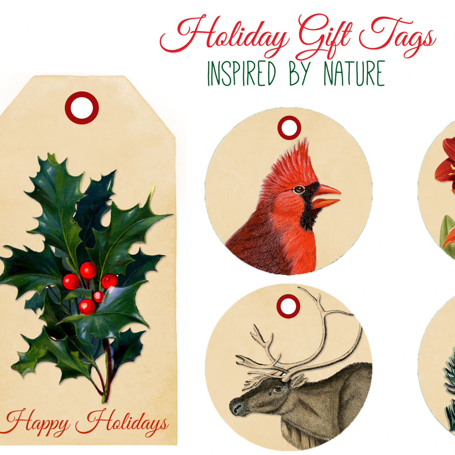 Graphic Fairy Free Printables - Printable - Printable Tags - Nature Inspired for the Holidays - The Graphics Fairy