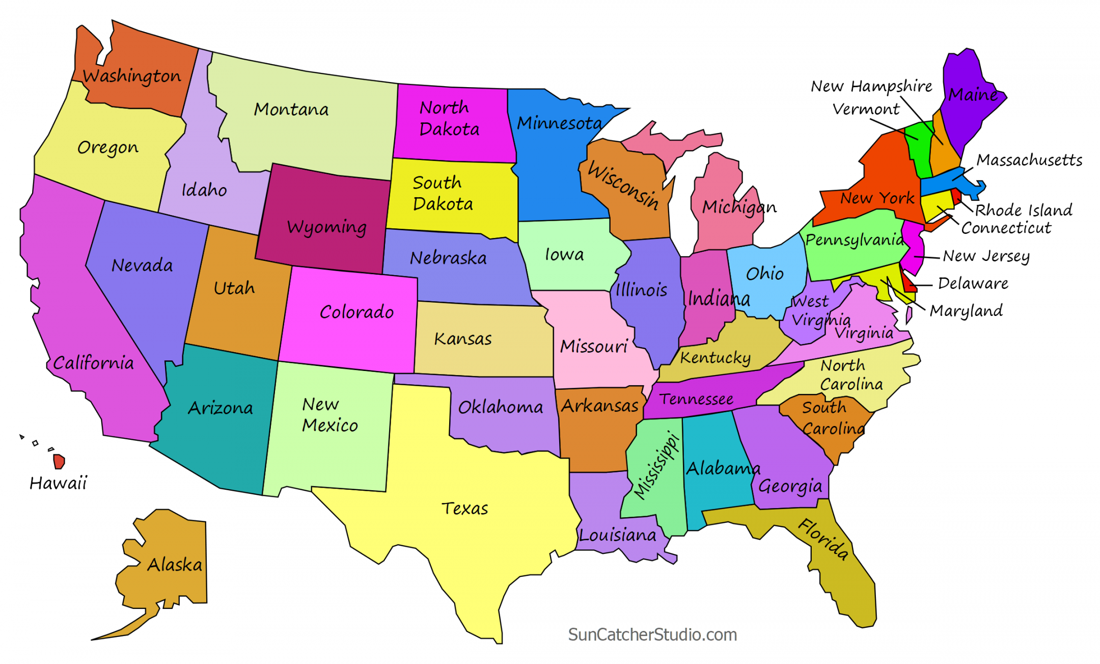 Free Printable Map of The USA - Printable - Printable US Maps with States (Outlines of America – United States