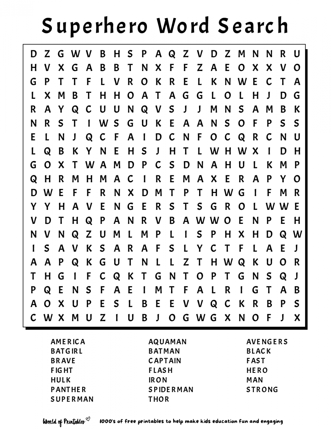 Free Printable Word Search Puzzles - Printable - Printable Word Search  World of Printables