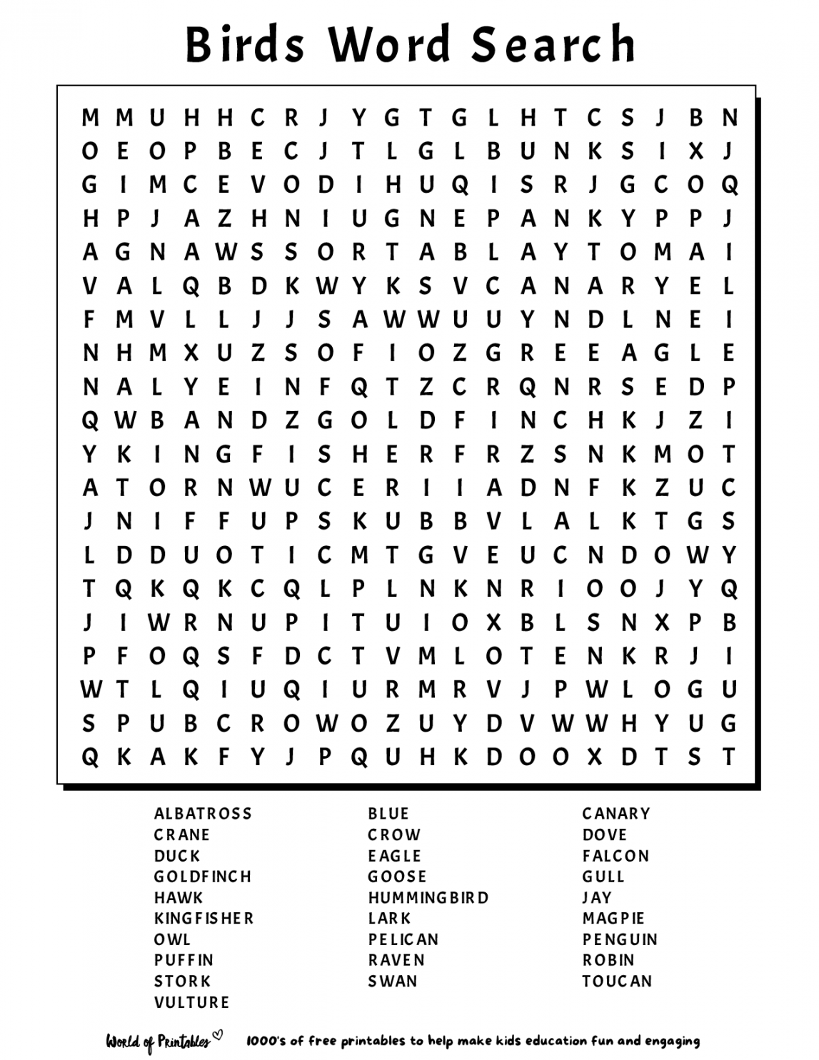 Free Printable Word Search Puzzles - Printable - Printable Word Search  World of Printables