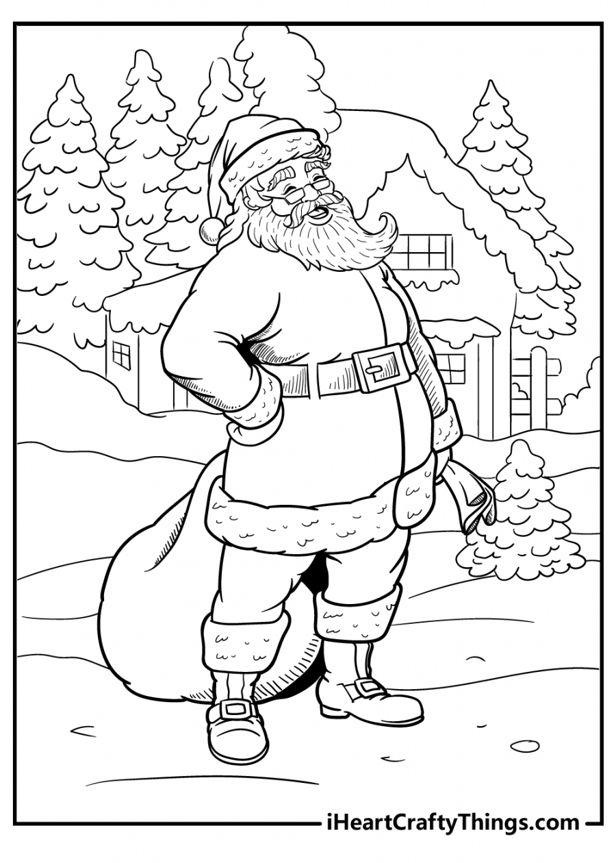 Santa Coloring Pages Printable Free - Printable - Santa Coloring Pages (Updated )