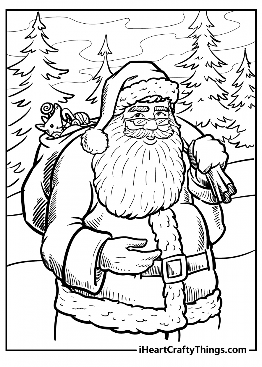 Santa Coloring Pages Printable Free - Printable - Santa Coloring Pages (Updated )