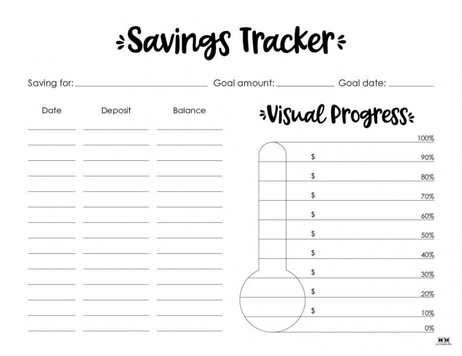 Free Printable Savings Tracker - Printable - Savings Trackers -  FREE Printables  Printabulls