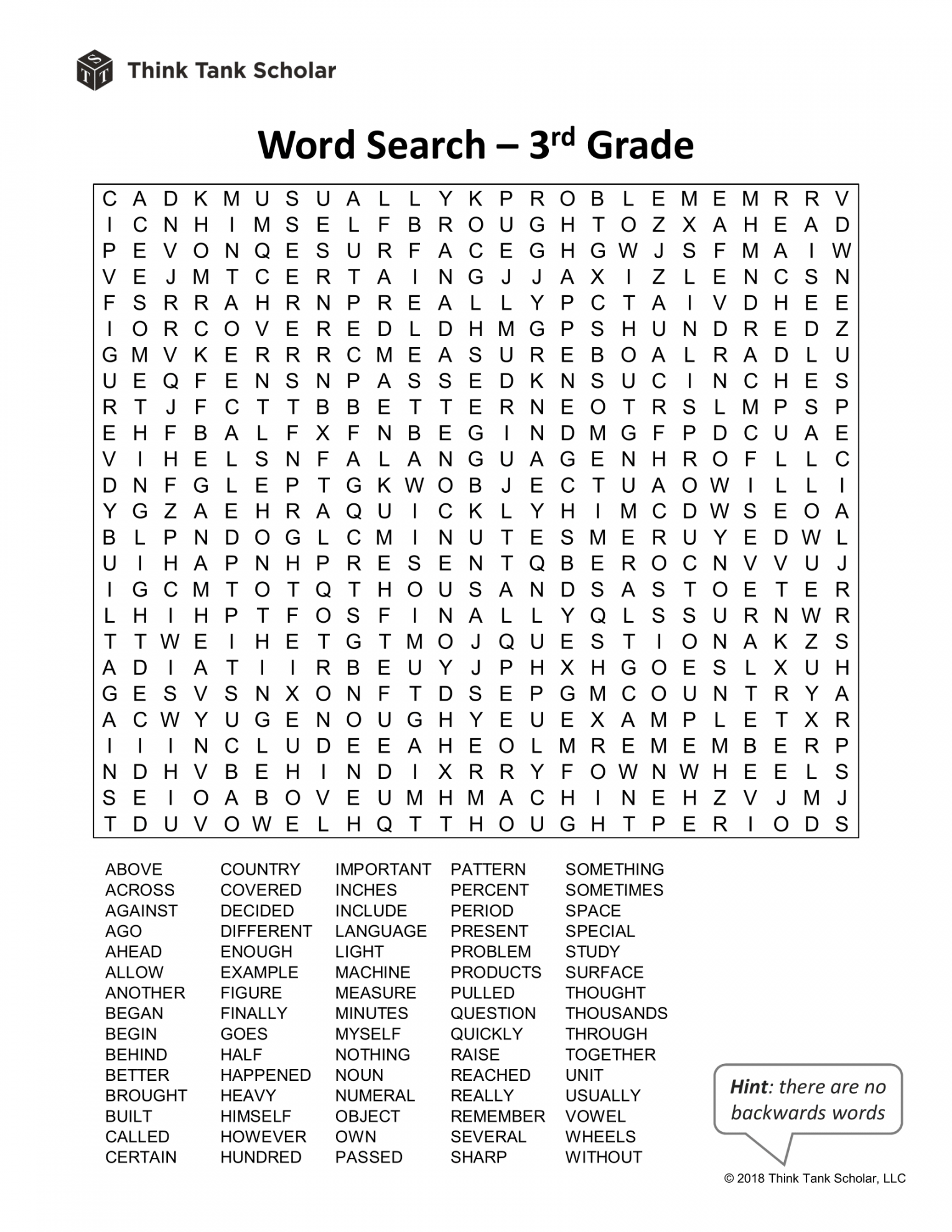 Free Printable Worksheets For 3rd Graders - Printable - Sight Words Worksheet (FREE) Word Search rd Grade Printable