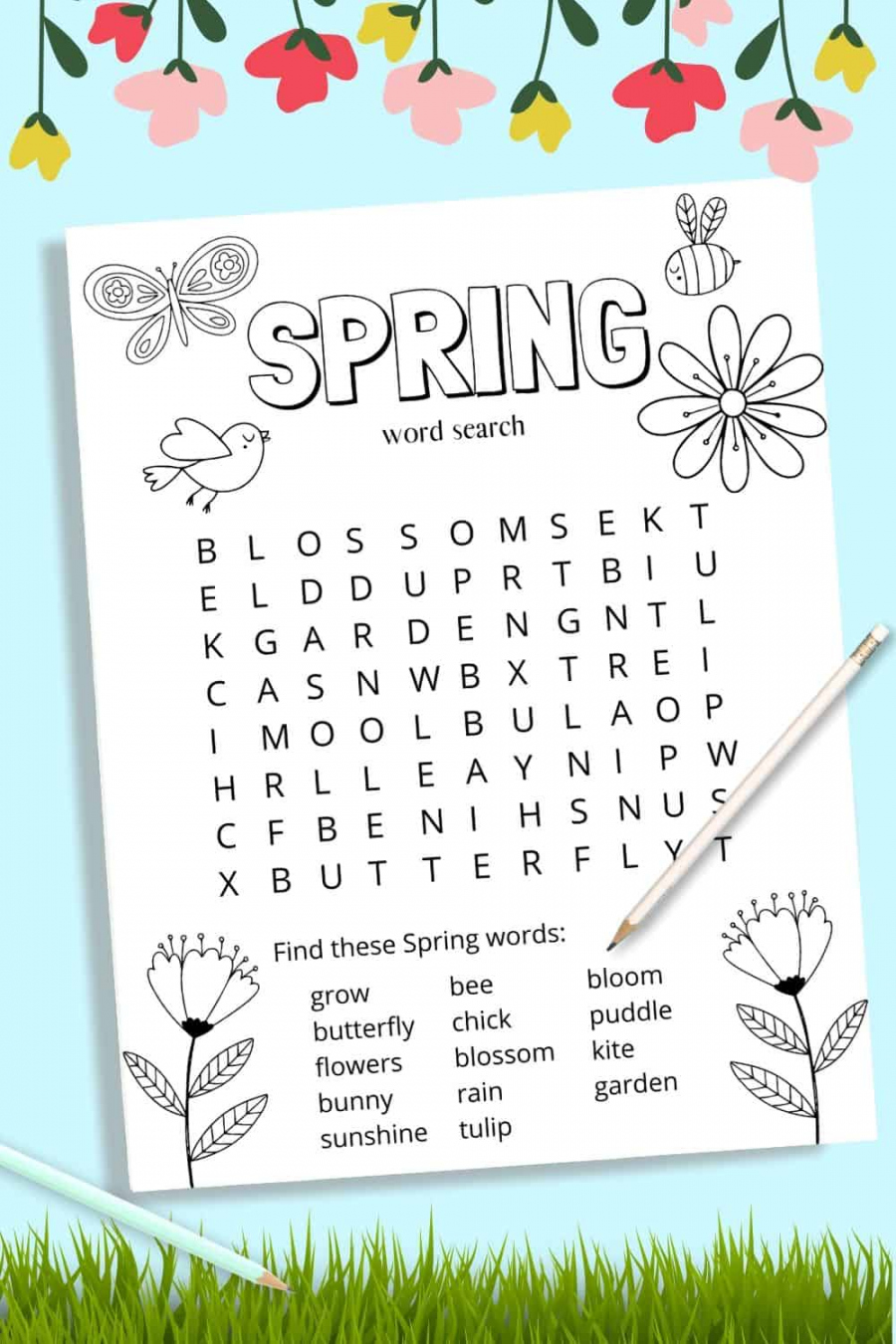 Free Printable Word Searches For Kids - Printable - Spring Printable Word Search for Kids -