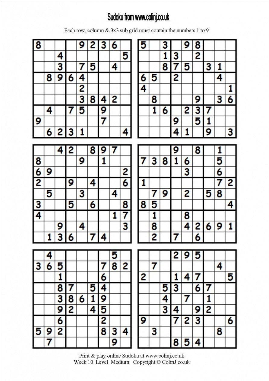 Free Printable Sudoku 6 Per Page - Printable - Sudoku Print  Per Page  Printable puzzles, Sudoku printable