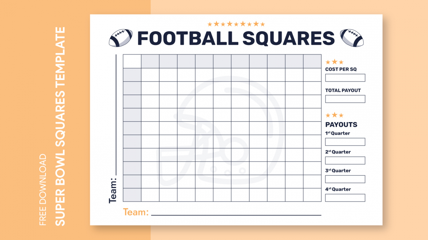 Free Printable Football Squares 100 - Printable - Super Bowl  Squares Free Google Docs Template - gdoc