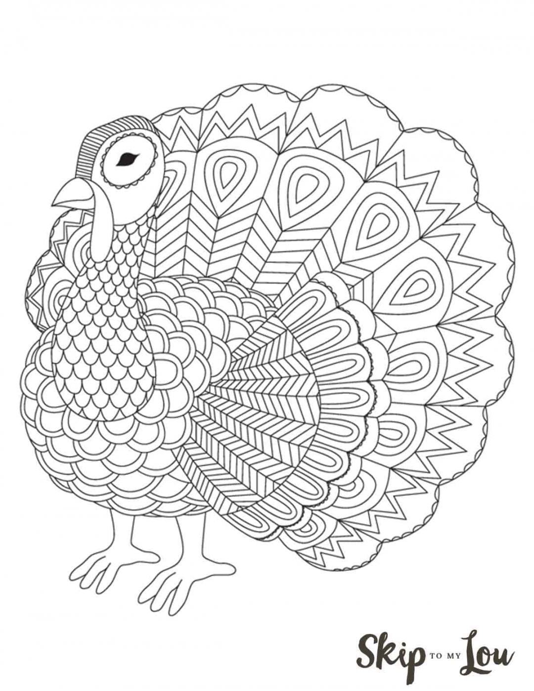 Free Printable Turkey Coloring Pages - Printable - The CUTEST Free Turkey Coloring Pages  Skip To My Lou