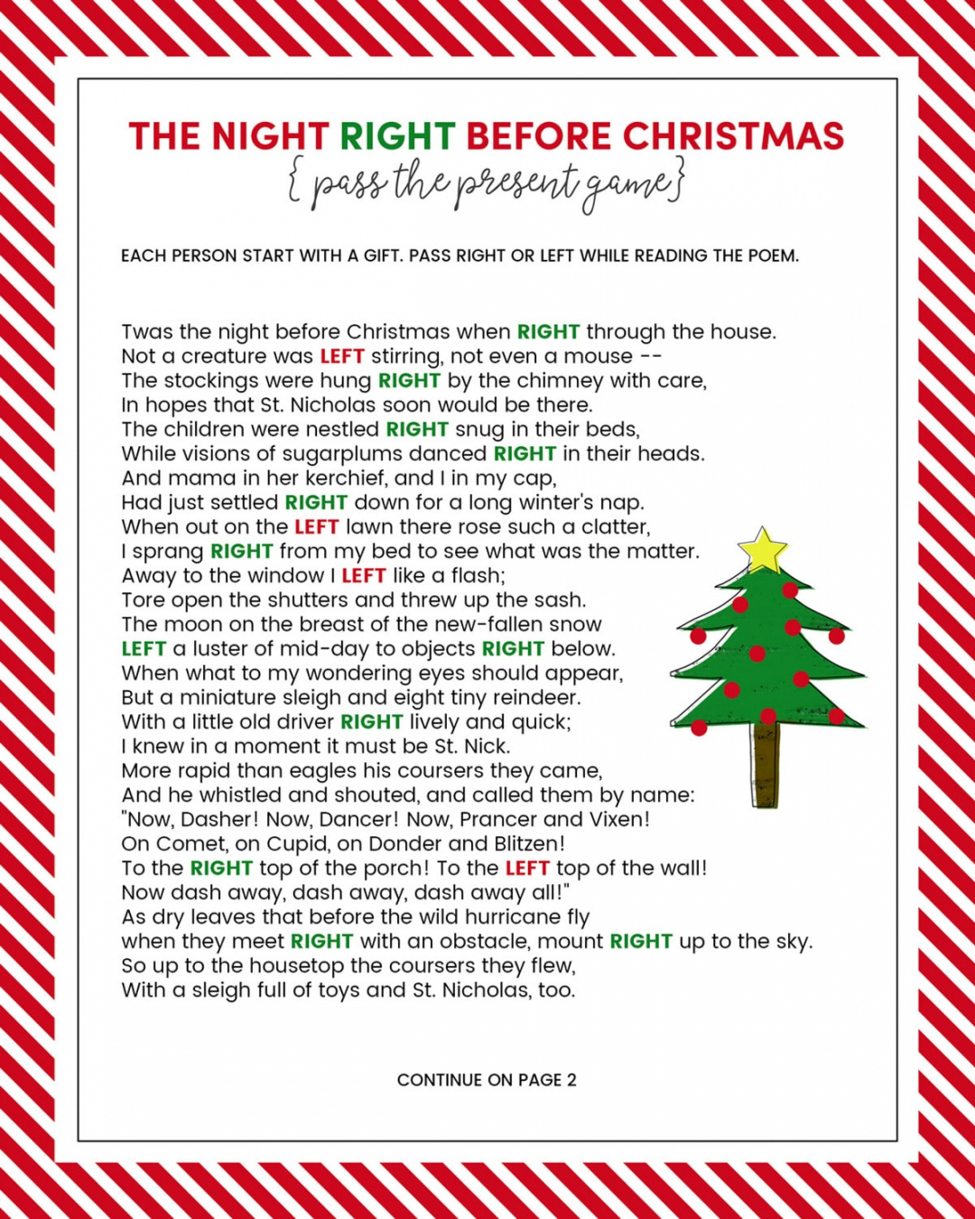 Free Printable Left Right Christmas Game For Adults - Printable - The Left Right Christmas Game With Story + Print Lil