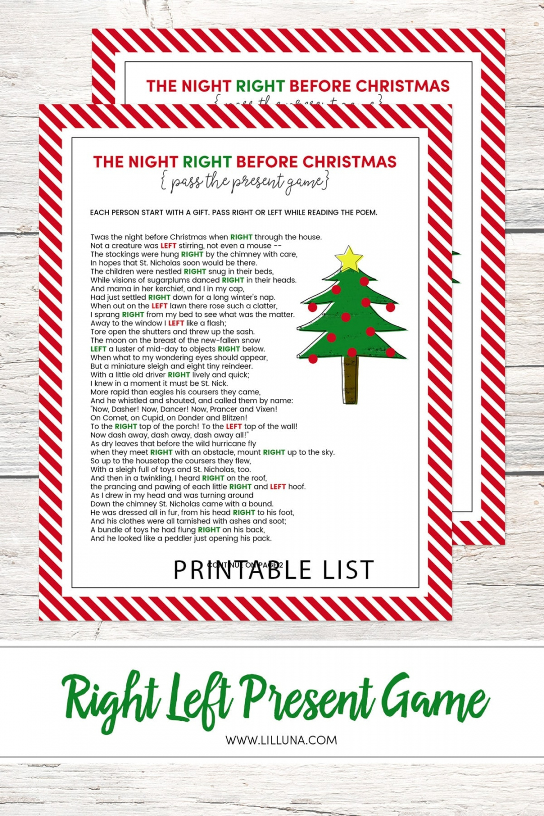 Free Printable Left Right Christmas Game For Adults - Printable - The Left Right Christmas Game With Story + Print Lil