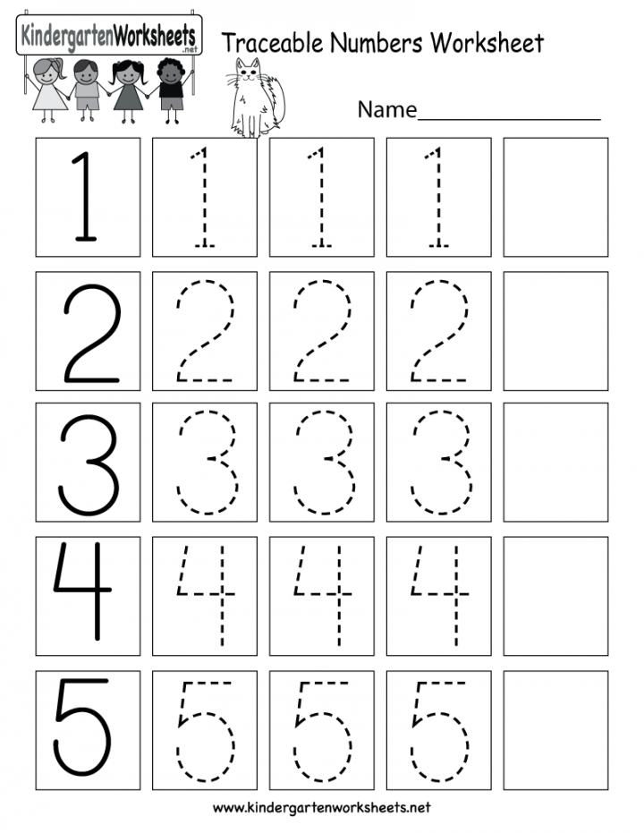 Free Kindergarten Worksheets Printable - Printable - Traceable Numbers Worksheet - Free Kindergarten Math Worksheet for