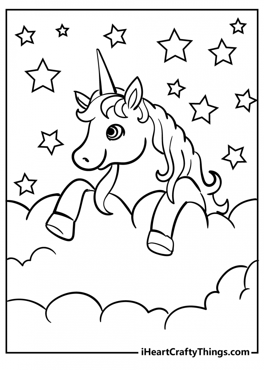 Unicorn Coloring Pages Printable Free - Printable - Unicorn Coloring Pages -  Magical Unique Designs ()