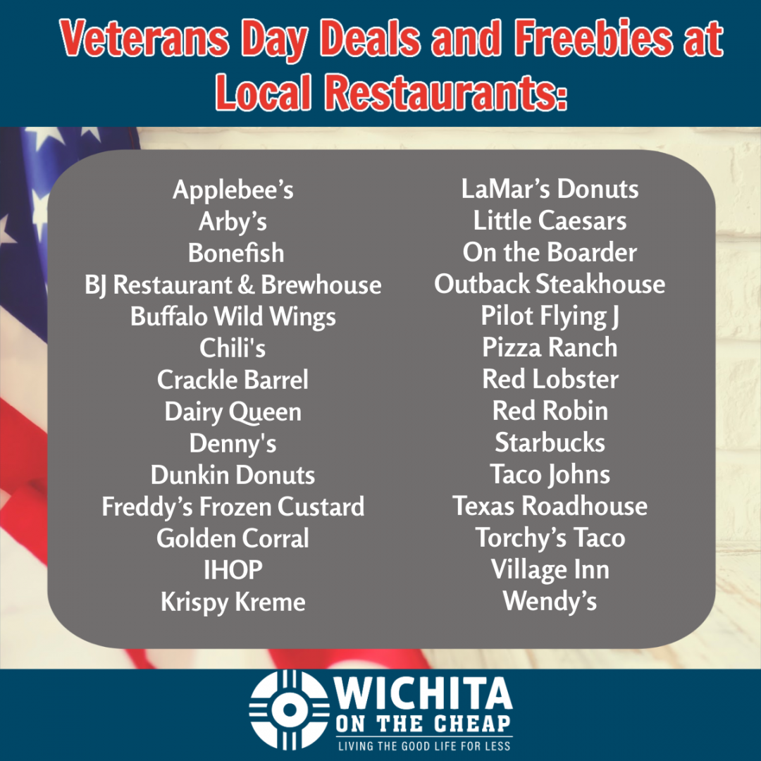 Printable List of Veterans Day Free Meals - Printable - Veterans Day Wichita Restaurants Deals