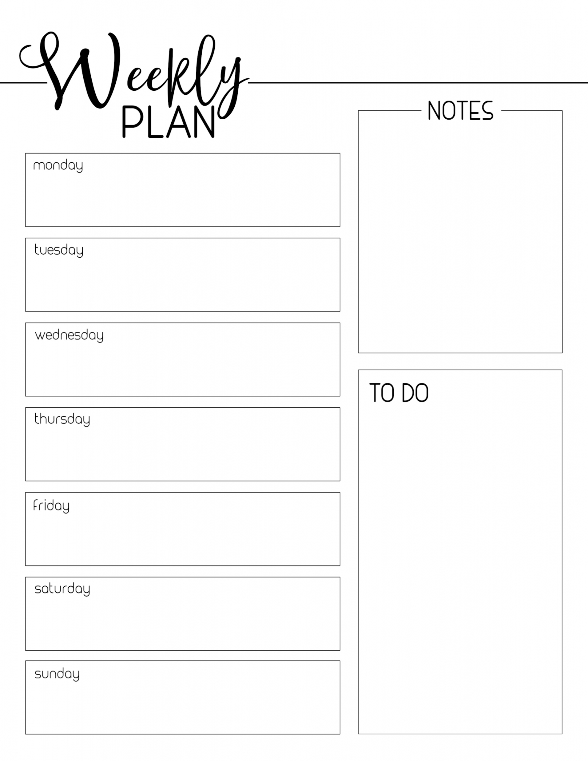 Weekly Planner Printable Free - Printable - Weekly Planner Template Free Printable - Paper Trail Design