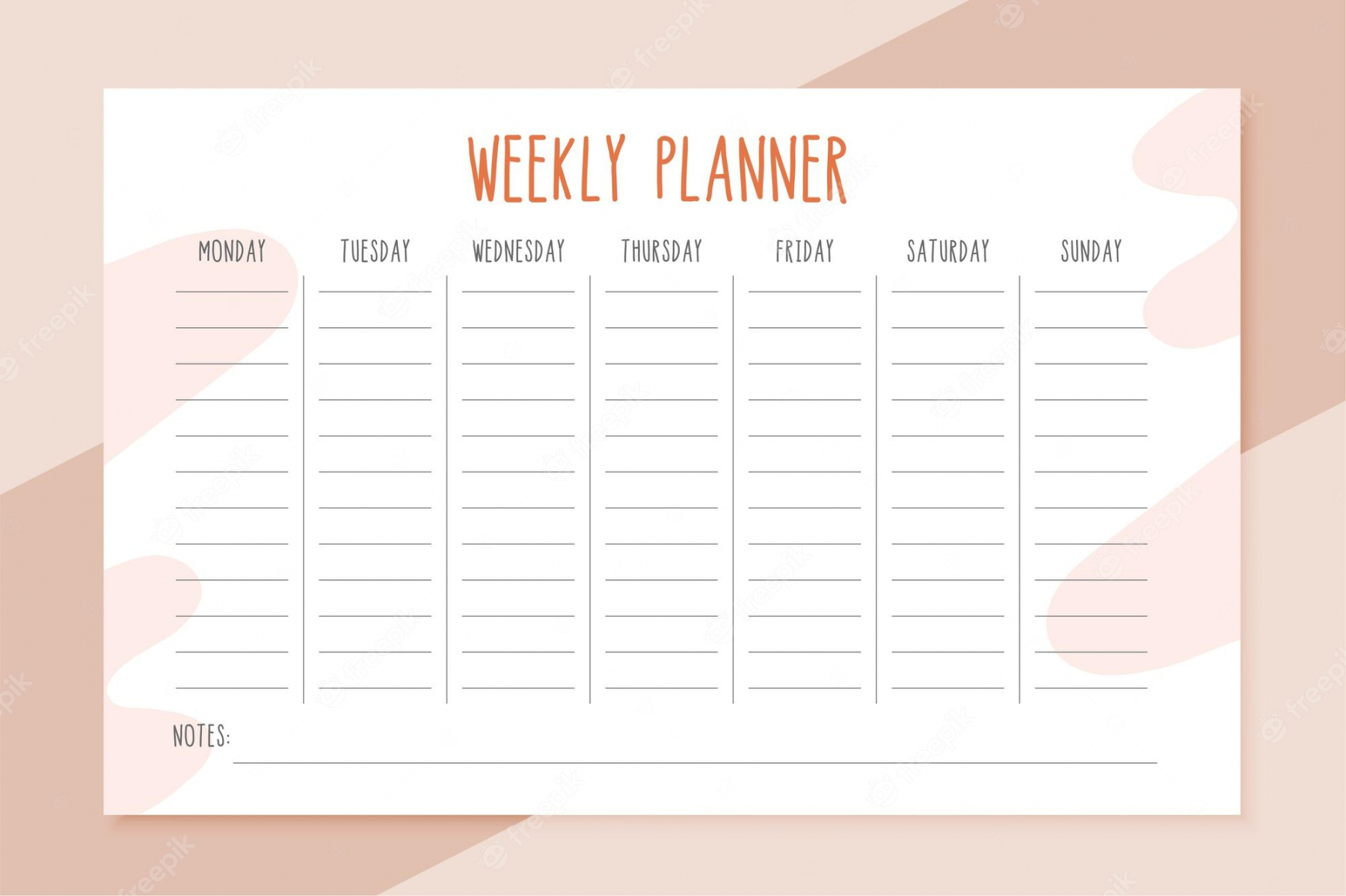 Weekly Planner Free Printable - Printable - Weekly Planner Template - Free Vectors & PSDs to Download