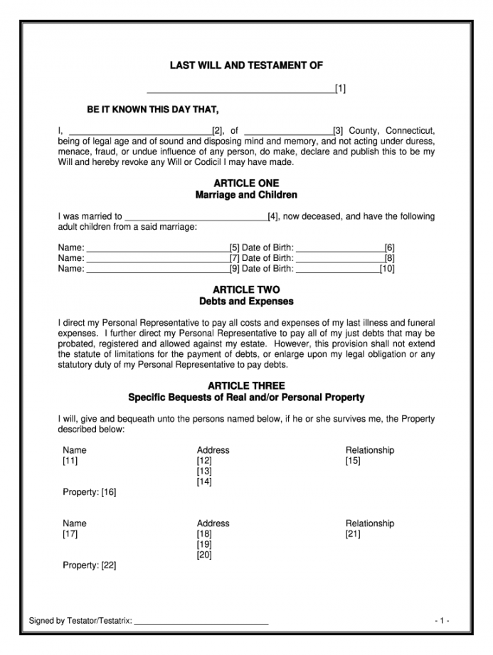 Will Forms Free Printable - Printable - Where Can I Get A Blank Will Form - Fill Online, Printable