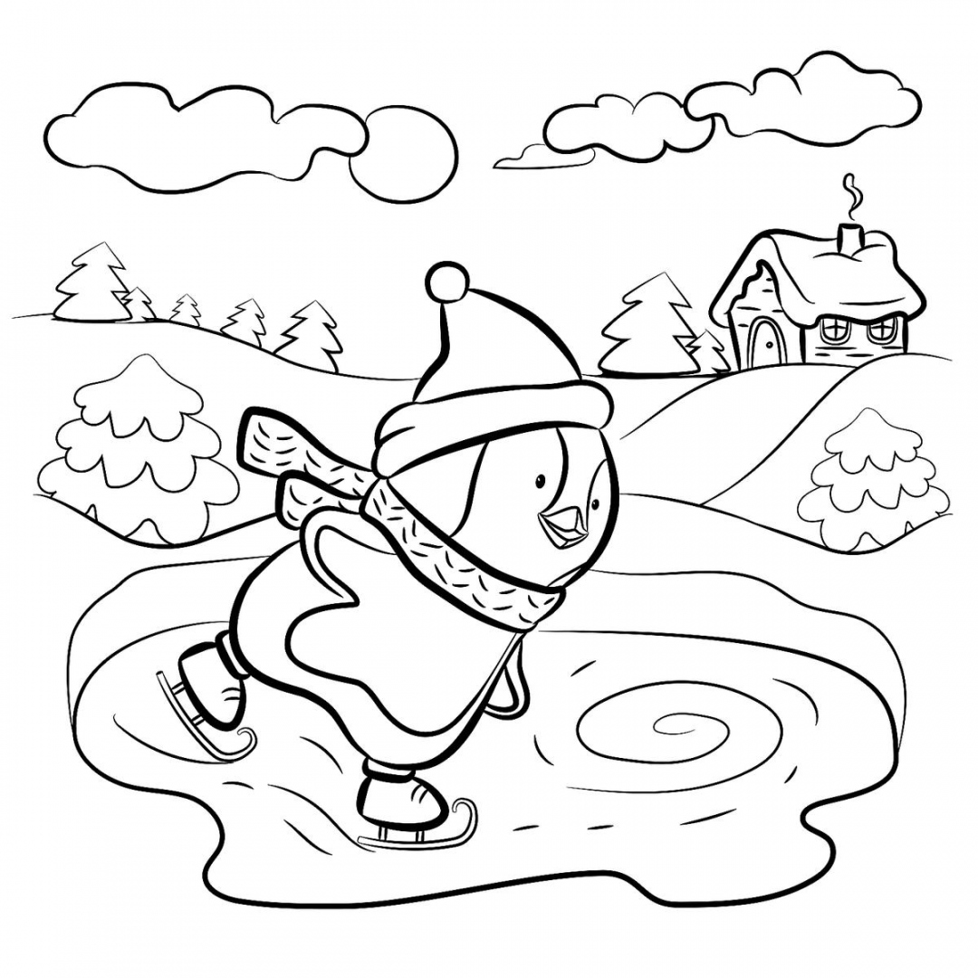 Free Printable Winter Coloring Pages - Printable - Winter Coloring & Puzzle Pages for Kids: Free Printable Winter