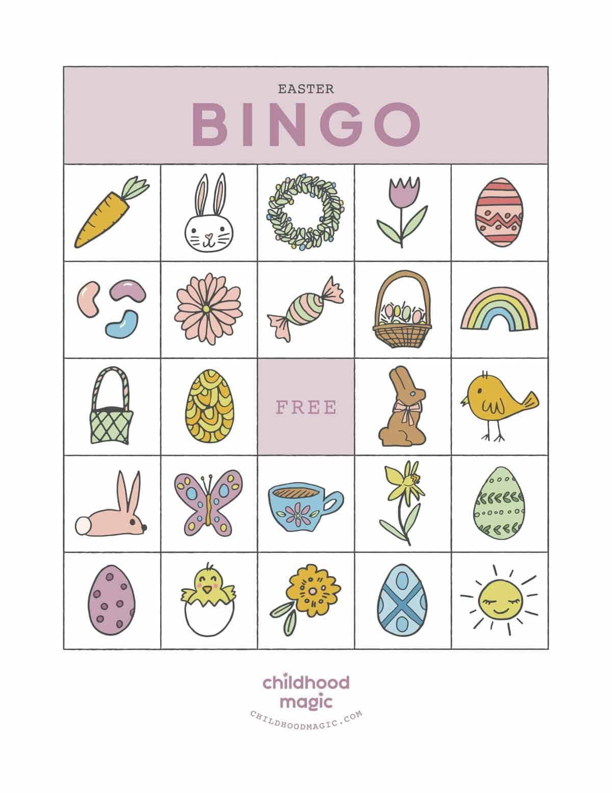 Easter Bingo - Childhood Magic inside Printable Easter Bingo Game