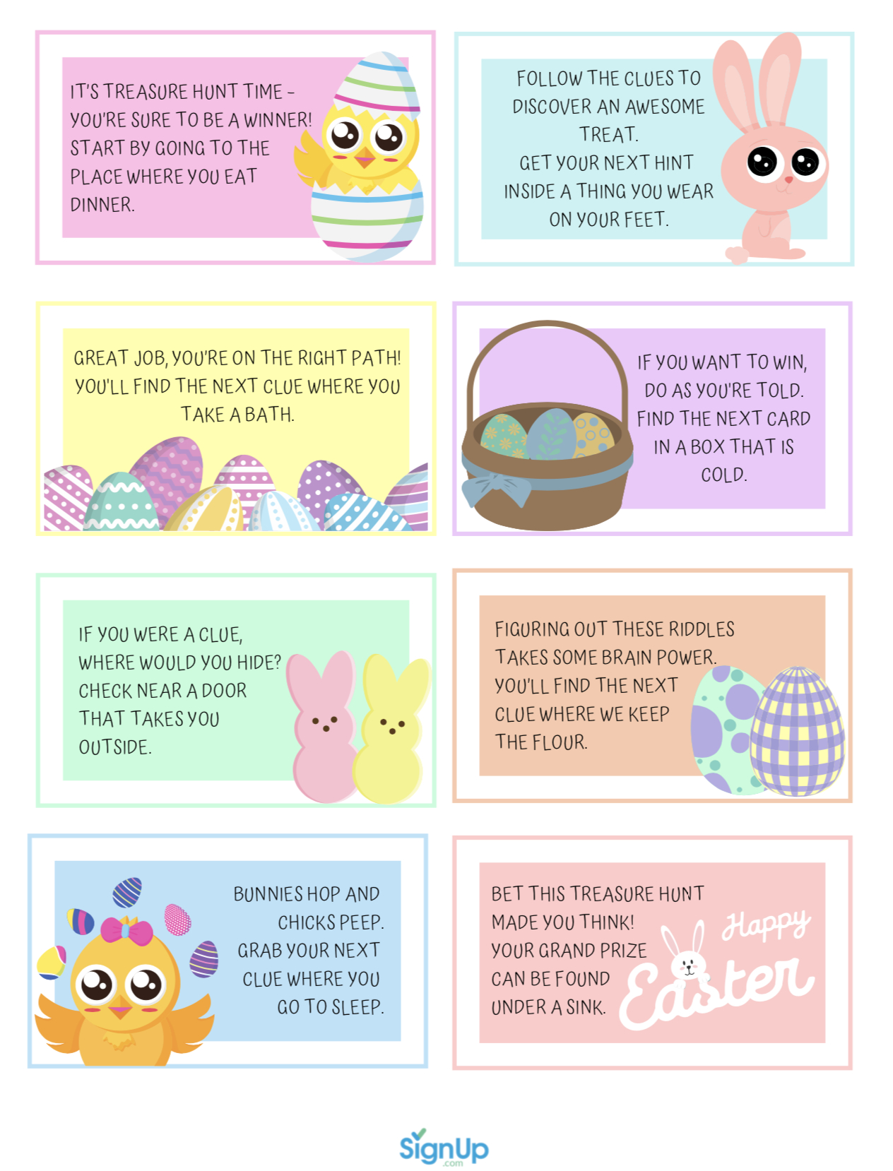 Easter Scavenger Hunt At Home | Signup throughout Printable Easter Eggs Hunt Clues