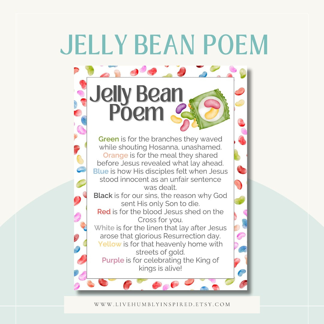 Jelly Bean Poem Handout Download Und Druck Teach The Easter Auferstehung Geschichte Fastenzeit Kirche Sonntagsschule Klassenzimmer Vbs Snack Handout - for Jelly Bean Poem For Easter Printable