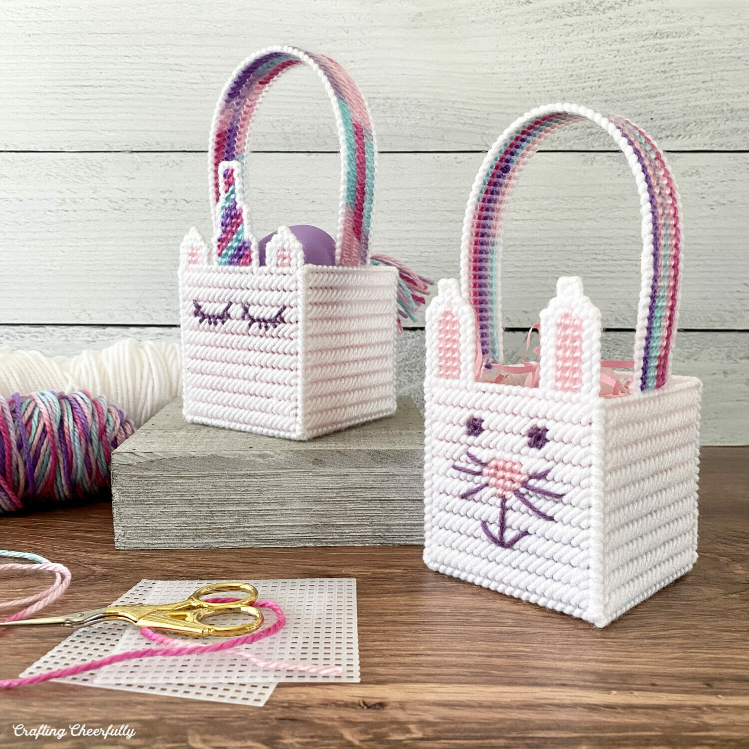 Plastic Canvas Easter Baskets - Crafting Cheerfully inside Free Printable Plastic Canvas Easter Basket Patterns