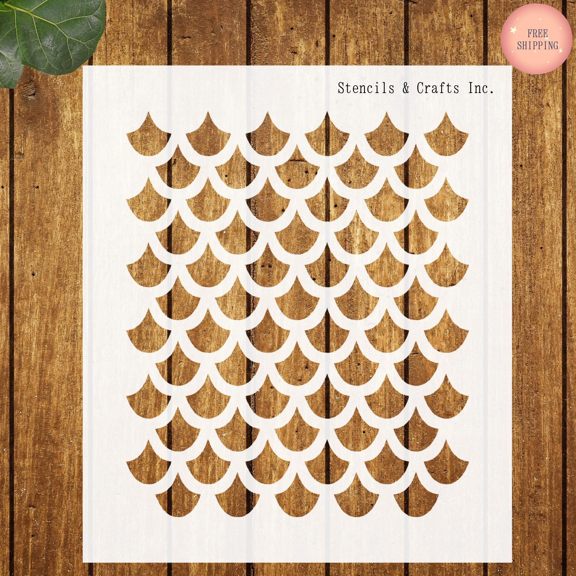 0.50" Fish Scales Stencil, Mini Stencil, Maritime Stencil, Mermaid within Free Printable Primitive Stencils Scale Face
