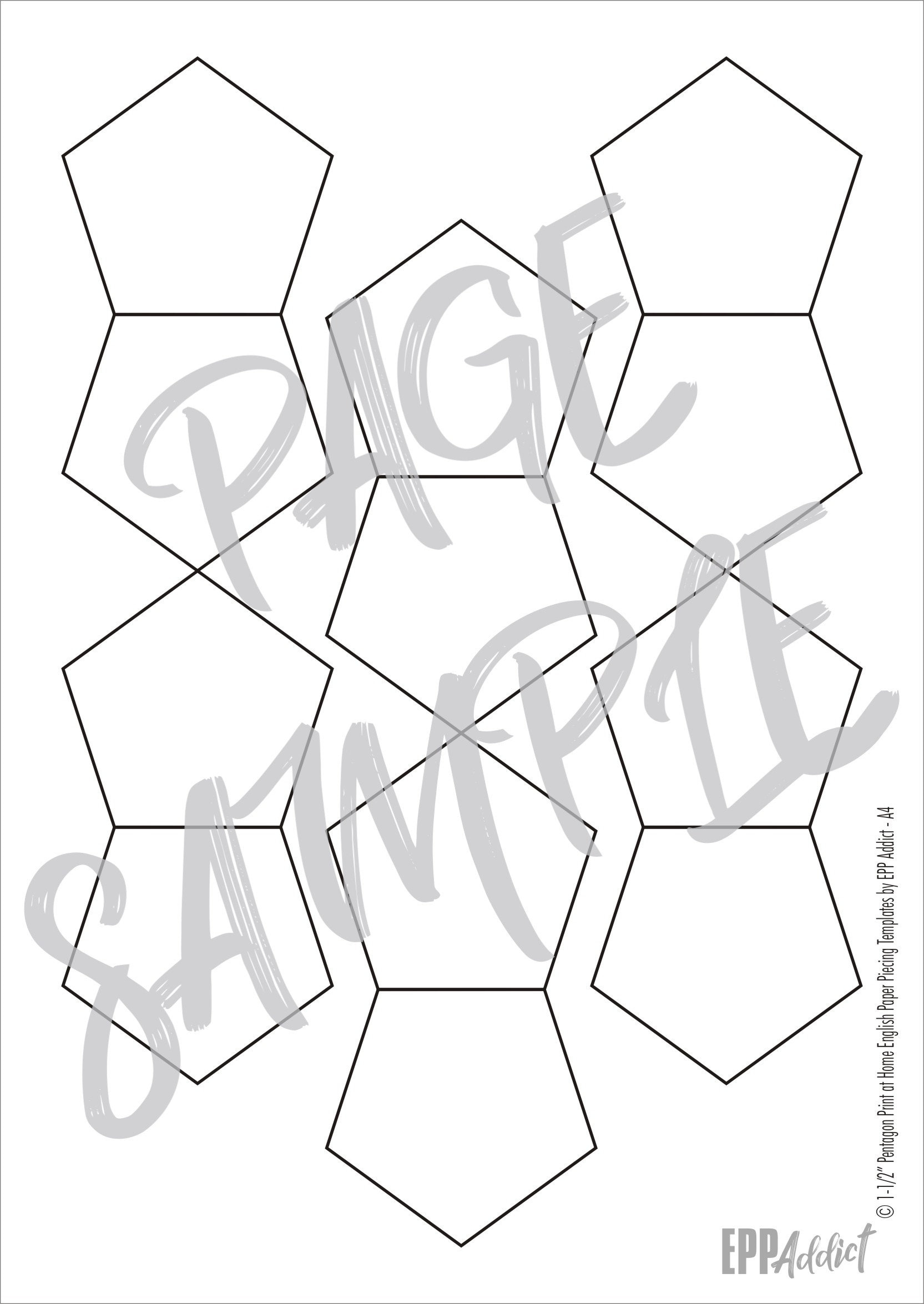 1" - 2" Print At Home Pentagon Shapes For English Paper Piecing inside 2 Inch Printable Pentagon English Paper Piecing Pattern