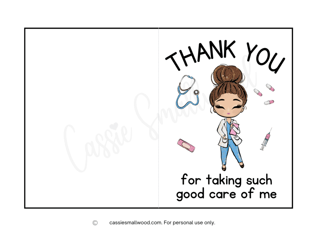 10 Cute Nurse Thank You Cards (Free Printable) - Cassie Smallwood intended for Free Printable Nurse Appreciation Cards
