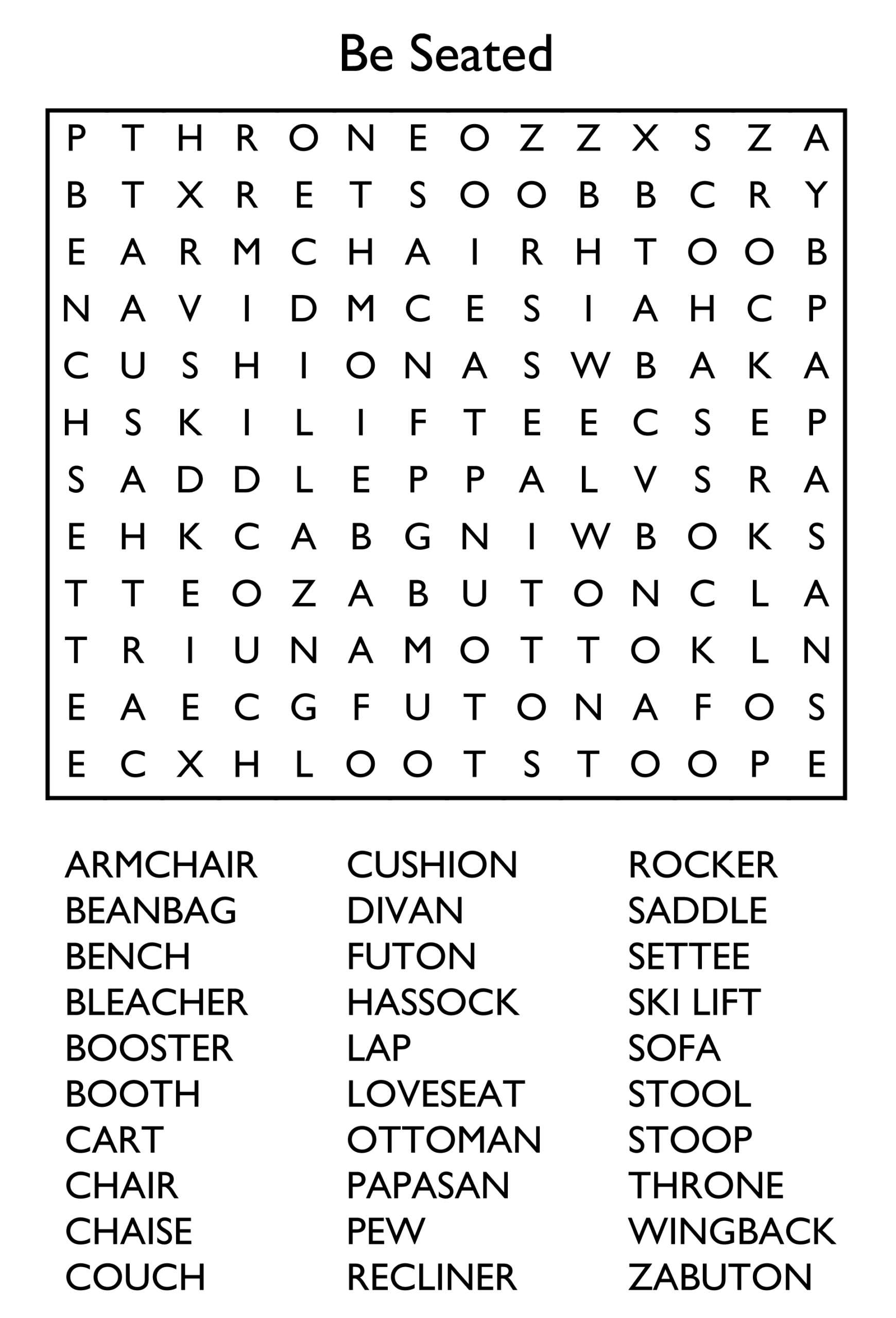 10 Free Printable Word Search Puzzles within Free Large Print Word Search Puzzles For Seniors Printable