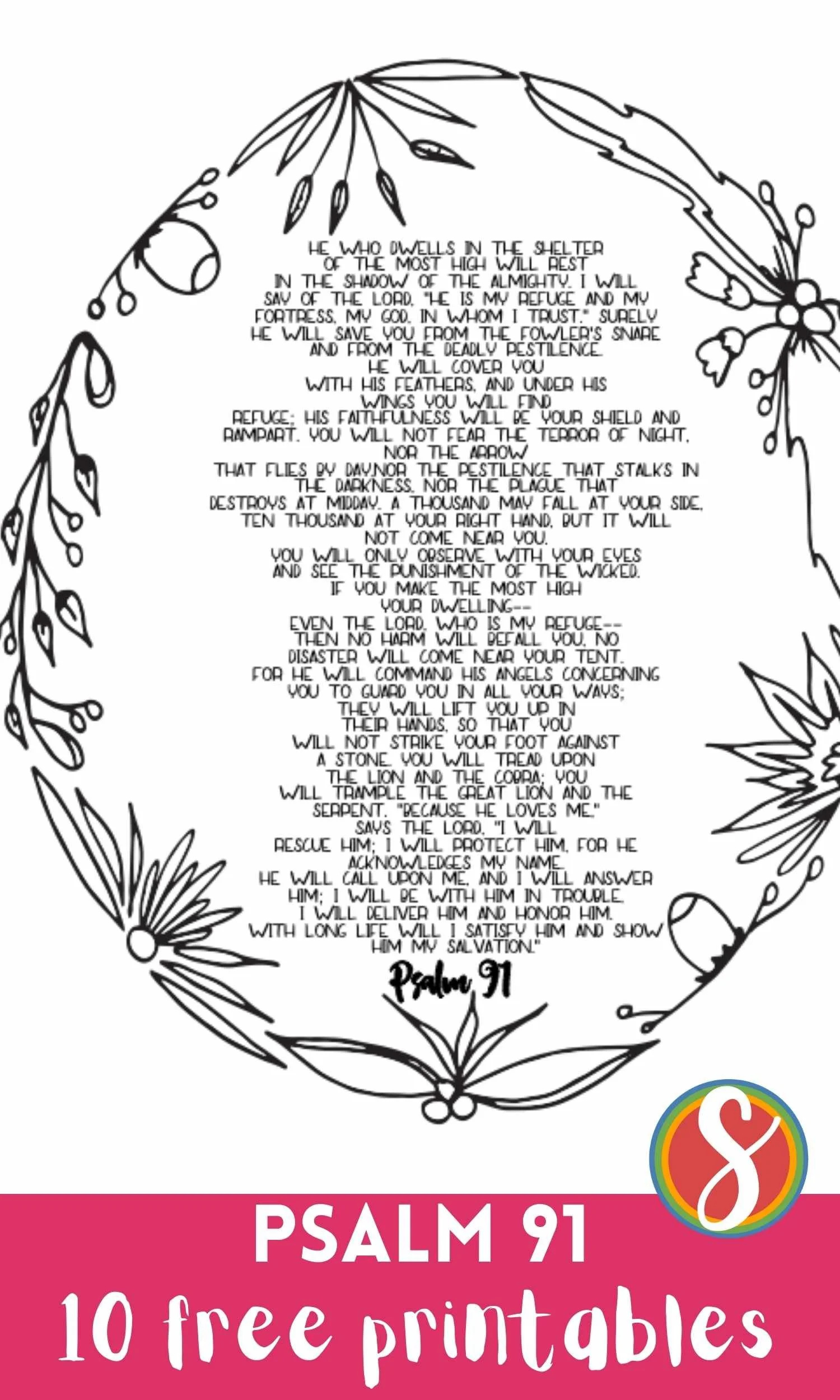 10 Free Psalm 91 Coloring Pages — Stevie Doodles within Psalm 91 Free Printable