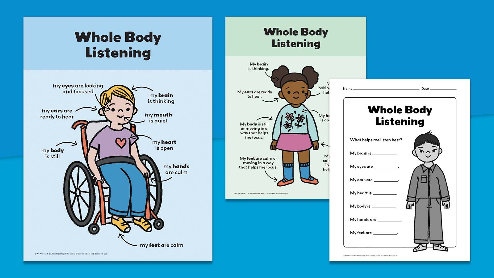 10 Unique Ways To Teach Whole Body Listening (Plus Free Poster) in Whole Body Listening Free Printables
