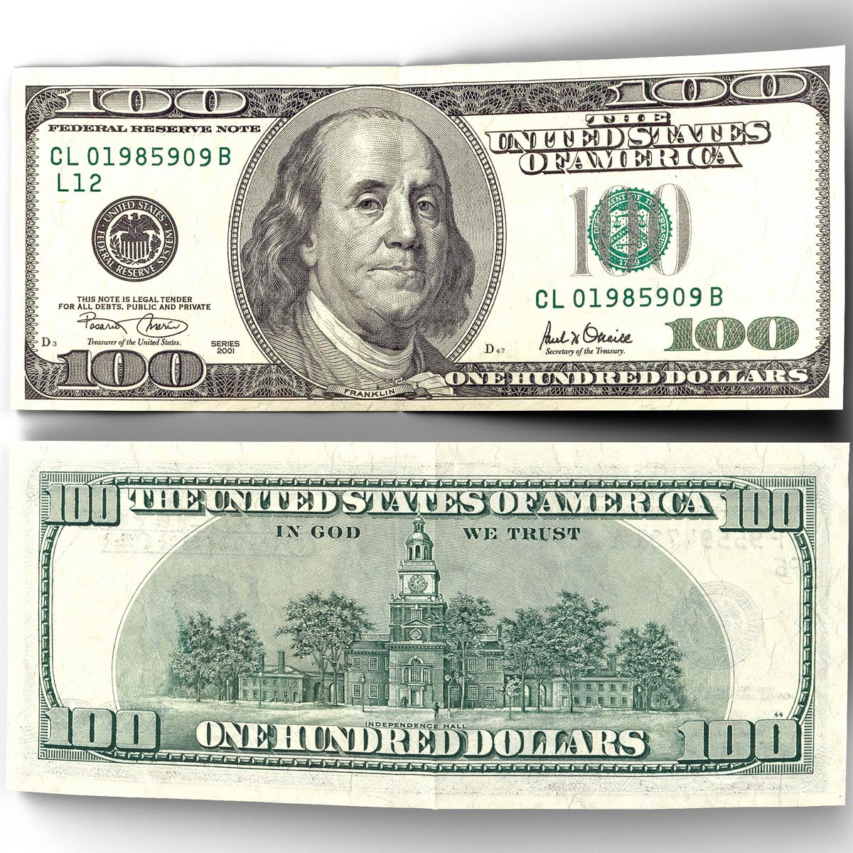 100 Dollar Bill 3D Model $19 - .Obj .Lwo .3Ds .Max .Ma .C4D - Free3D in Free Printable 100 Dollar Bill