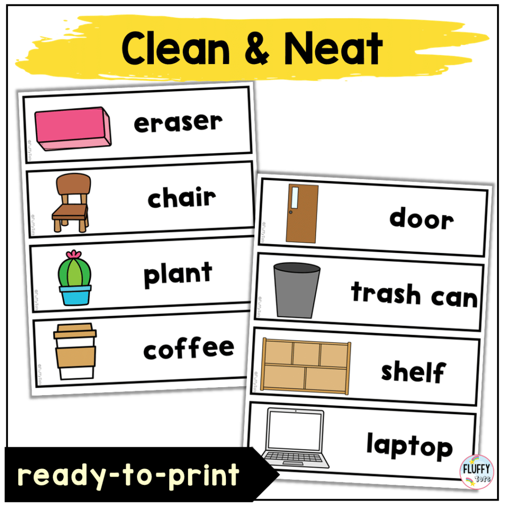 100+ Fun Classroom Labels With Pictures For Back To School with regard to Free Printable Preschool Shelf Labels